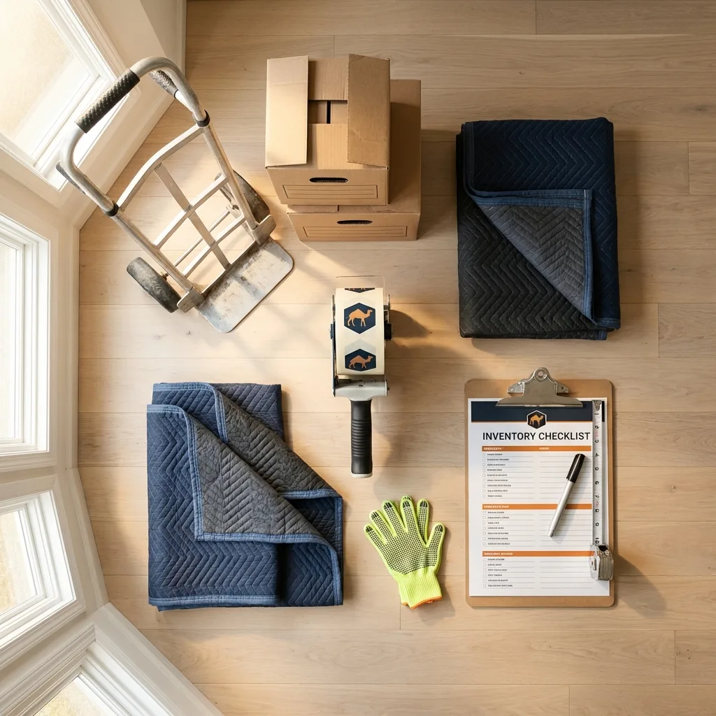 Professional moving supplies and packing materials layout for East Bridgewater residential relocations